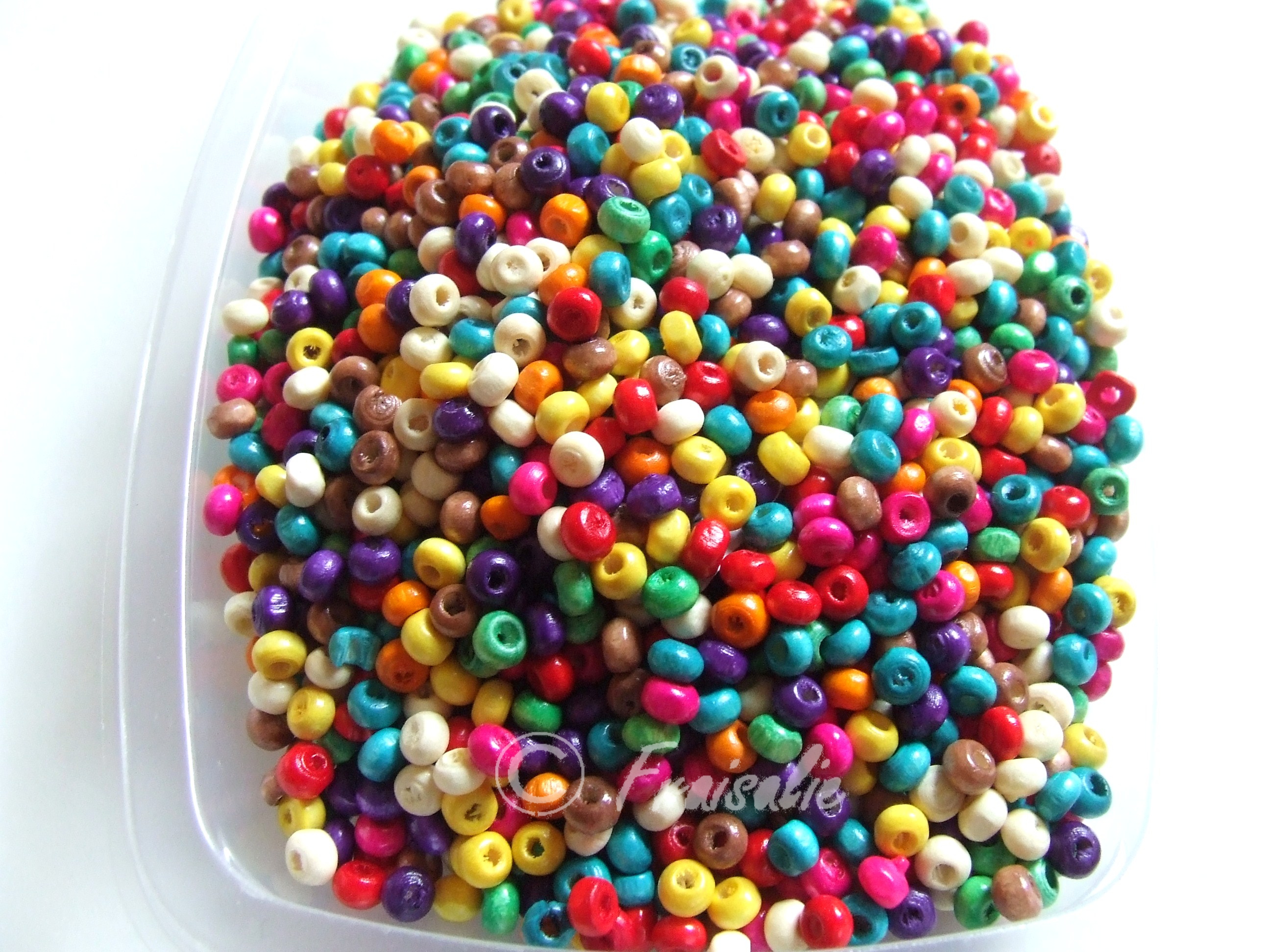 R1129 Lot 50 perles intercalaire ovale multicolore 4x3mm 