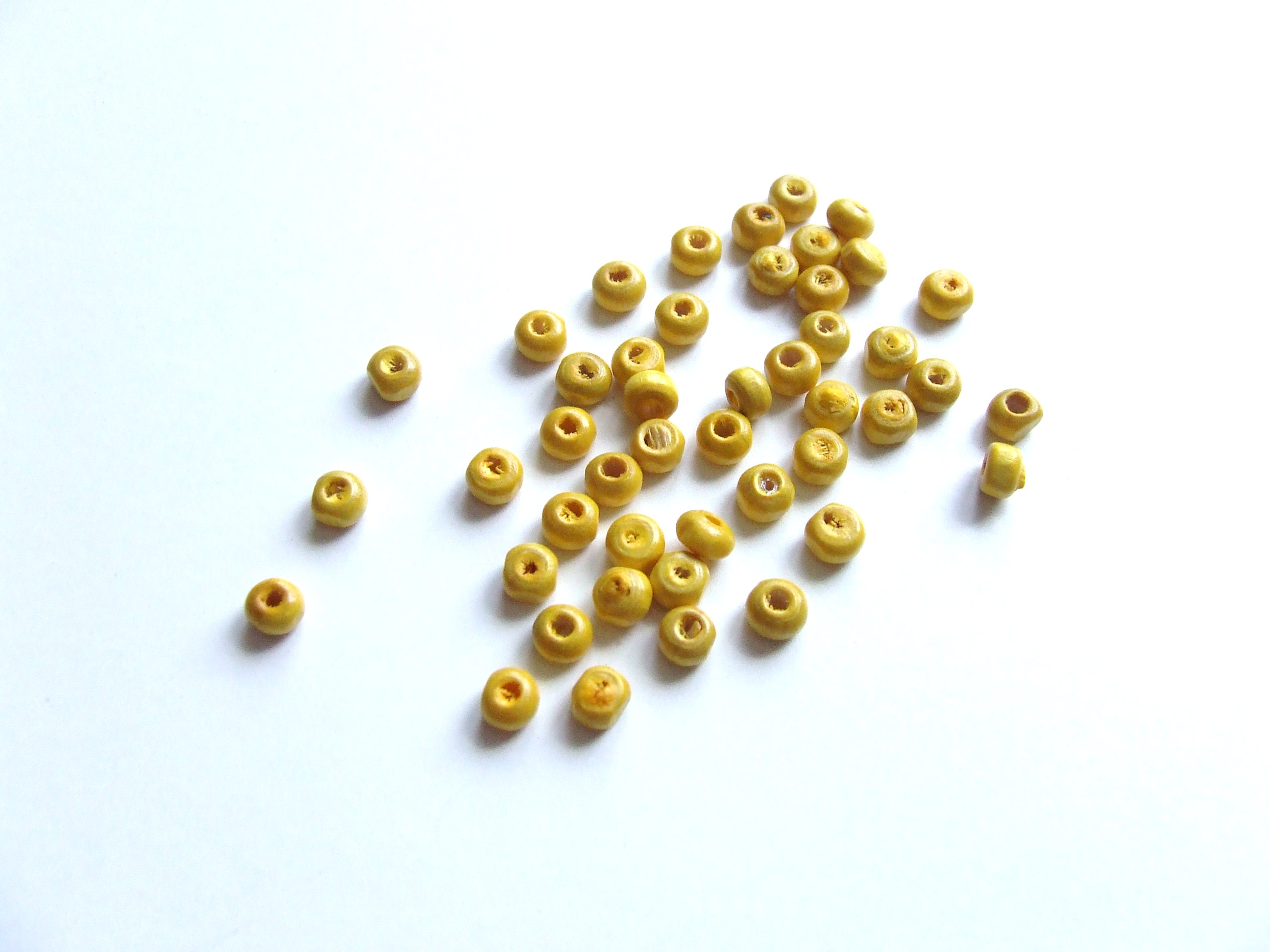 R1129 Lot 20 perles intercalaire ovale de couleur jaune 4x3mm 